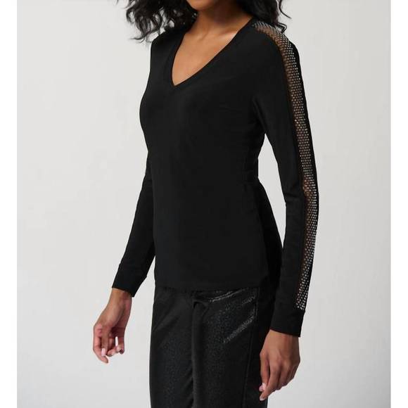 NEW JOSEPH RIBKOFF long sleeve top in black - Picture 2 of 4